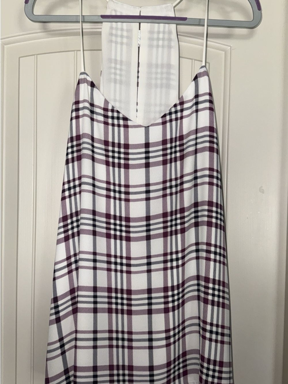 Plaid Cami top in White and Plum